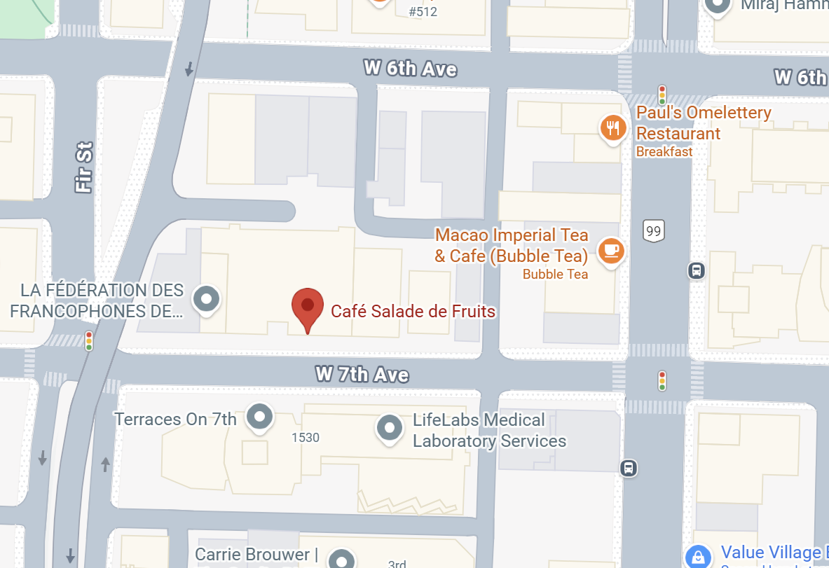 Map showing cafe location